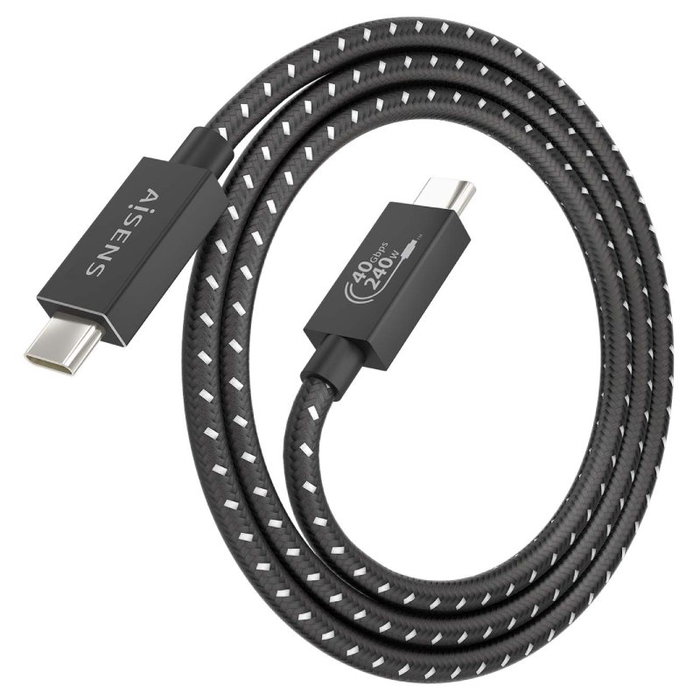 Aisens Cable USB4 Gen3x2 40Gbps 1m USB-C a USB-C Negro